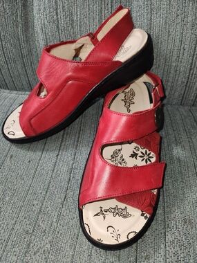 🍉Red Women's Leather Slingback Sandals - Comfort Fit